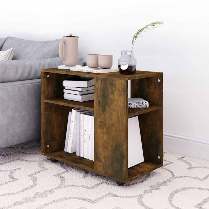 vidaXL Side Table Accent Sofa End Coffee Table with Wheels Engineered Wood