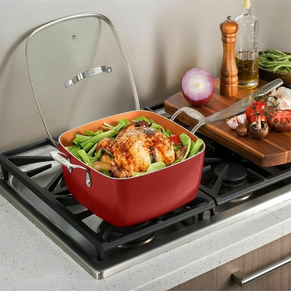 Copper square casserole pan shop