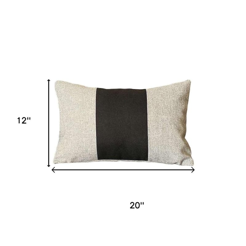 HomeRoots Set of Two 12" X 20" Black And Gray Lumbar Throw Pillows