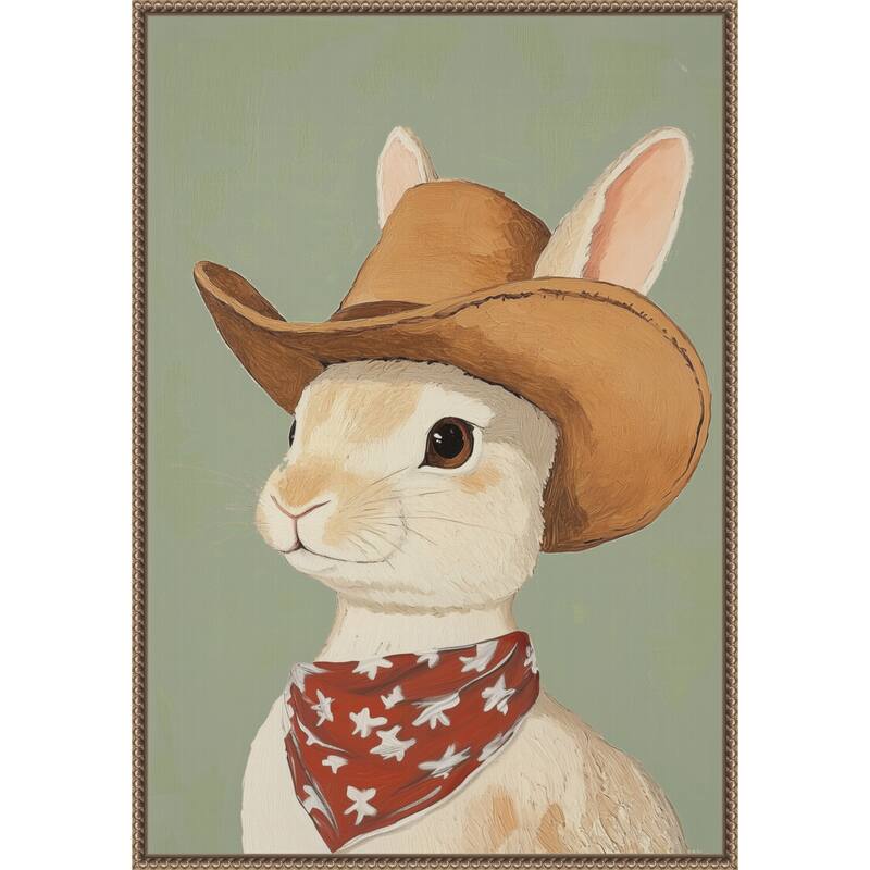 Cowboy Rabbit by Melloi Art Prints (23 x 33 in.), Framed Canvas Wall ...