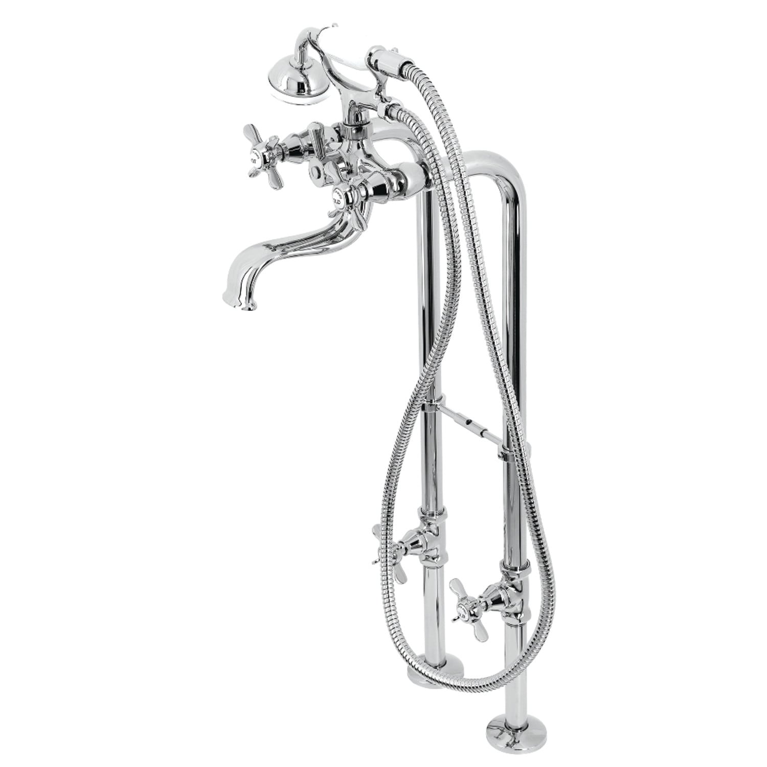 Essex Freestanding Clawfoot Tub Faucet Package with Supply Line in Matte Black