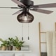 preview thumbnail 1 of 12, Leigh River of Goods Brown Oil-Rubbed Bronze and Wood Caged Ceiling Fan with Light - 42" x 42" x 15"/20"