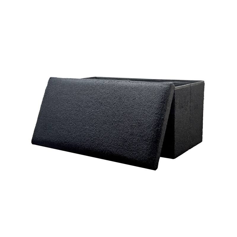 HomeRoots 30" White Boucle Storage Ottoman