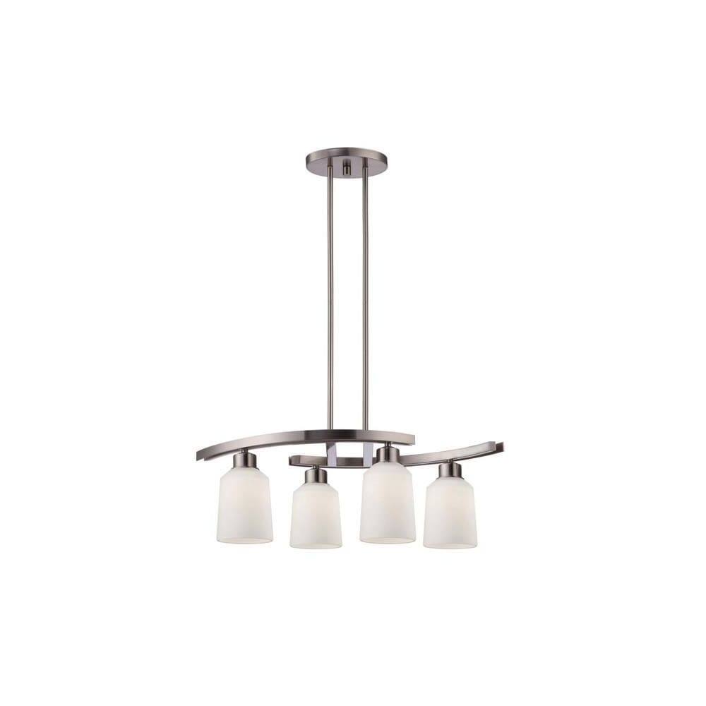 Canarm ICH431A04  Quincy 4 Light 24-3/4" Wide Linear Chandelier (Brushed Nickel - 4 to 6) - Chandeliers For Bedrooms by Overstock.com