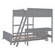 preview thumbnail 34 of 34, Pine Wood Bunk Bed with Desk and Drawers, Movable Lower Bed, Full-Length Guardrail