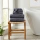 preview thumbnail 130 of 197, Linery & Co. Cotton Diamond Waffle Texture Bath Towels 6 Piece Set - Stone Blue