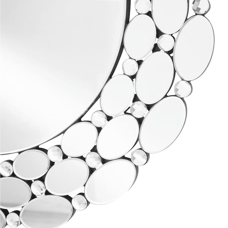Sparkle 35 in. Contemporary Round Mirror in Clear