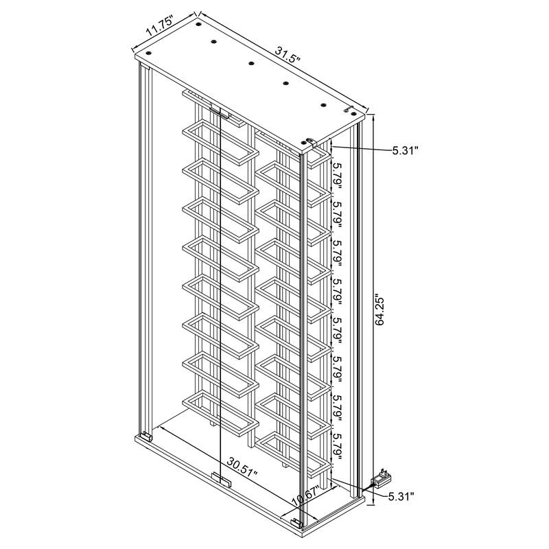 Montara Tempered Glass Wine Storage Display Curio Cabinet With Led Lighting Chrome