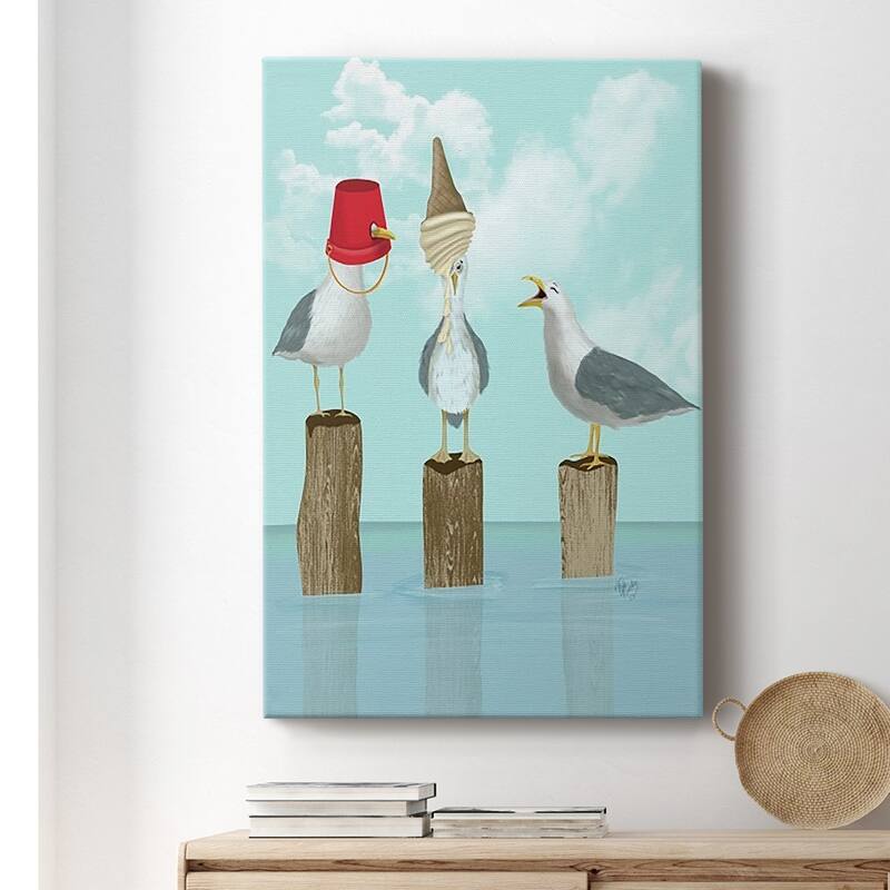 Silly Seagulls Premium Gallery Wrapped Canvas - Ready to Hang