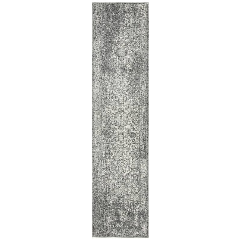 SAFAVIEH Evoke Quinn Vintage Distressed Rug - 2'2" x 9' Runner - Grey/Ivory
