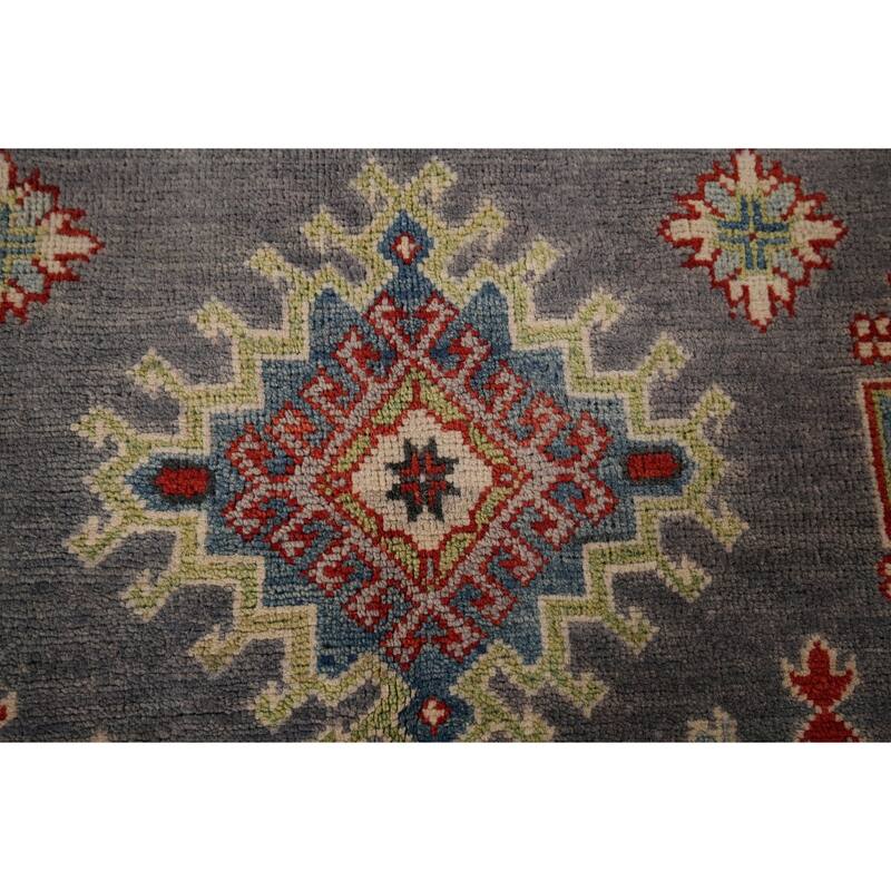 Traditional Gray Kazak Oriental Area Rug Handmade Wool Carpet - 5'8" x 8'0"