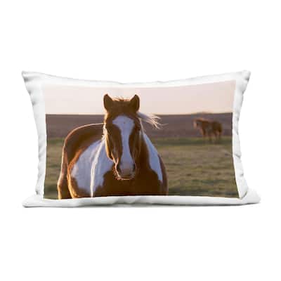 Stupell Spotted Horse in Rural Countryside Printed Outdoor Throw Pillow Design by Steve Toole