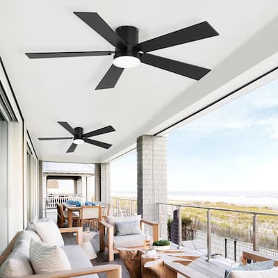 2 Set 42-inch Integrated LED Ceiling Fan with Light and Remote(5 Reversible Blades)
