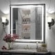 preview thumbnail 12 of 156, UL Certified Black Metal Framed LED Front Light and Backlit Anti-Fog Wall Bathroom/ Vanity Mirror 36" x 36"-Square Corner - Black