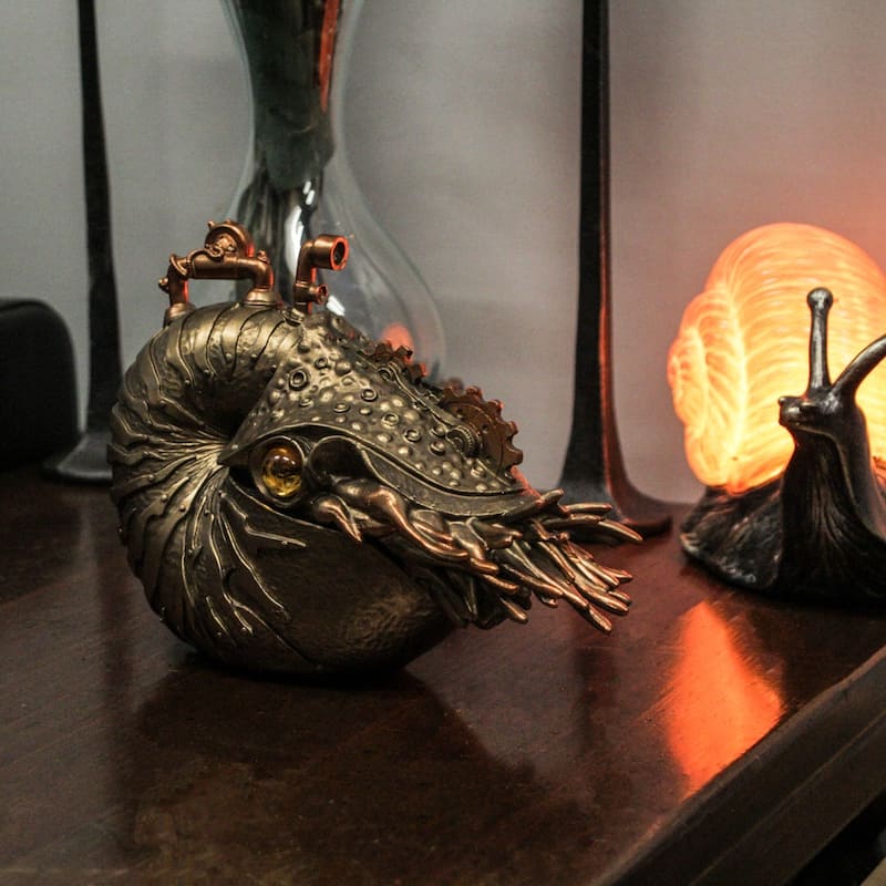 Zeckos Bronze/ Copper Steampunk Nautilus Sea Monster Statue - 6.75 X 9.5 X 4.5 inches