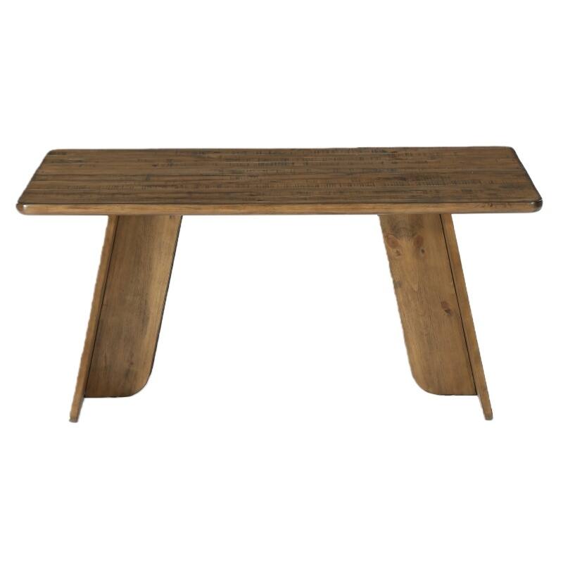 63-Inch Solid Pine Dining Table Rustic Wooden Kitchen Table - N/A