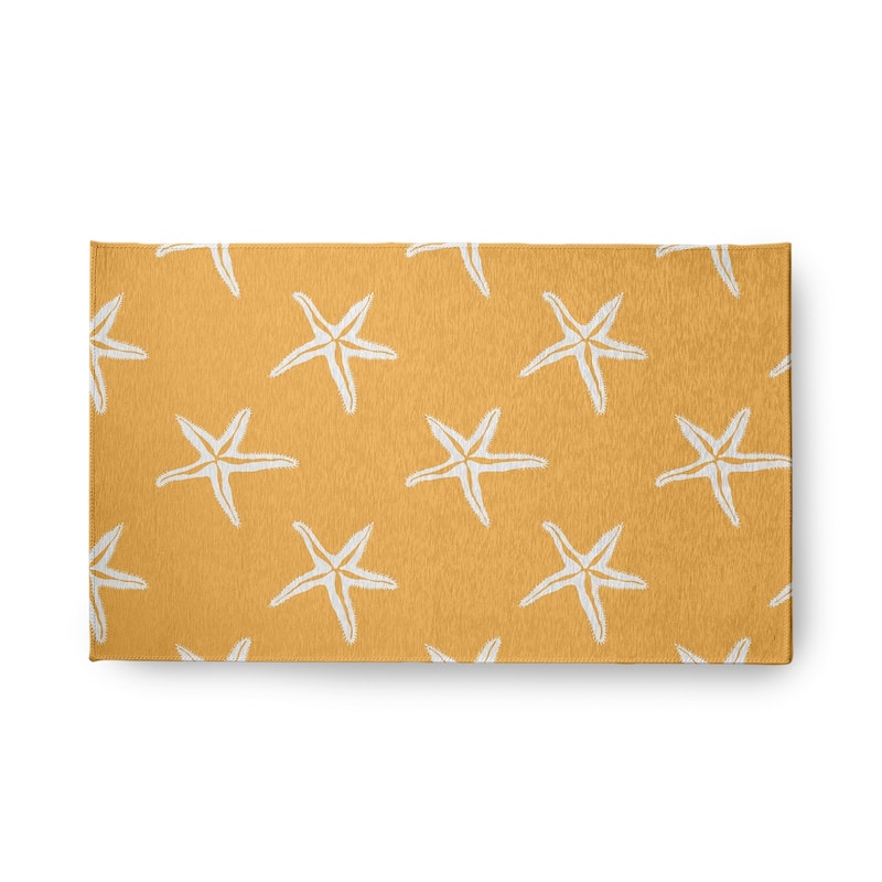 Starfish Beach Style Chenille Area Rug - Egg Yolk Yellow - 18" x 30"