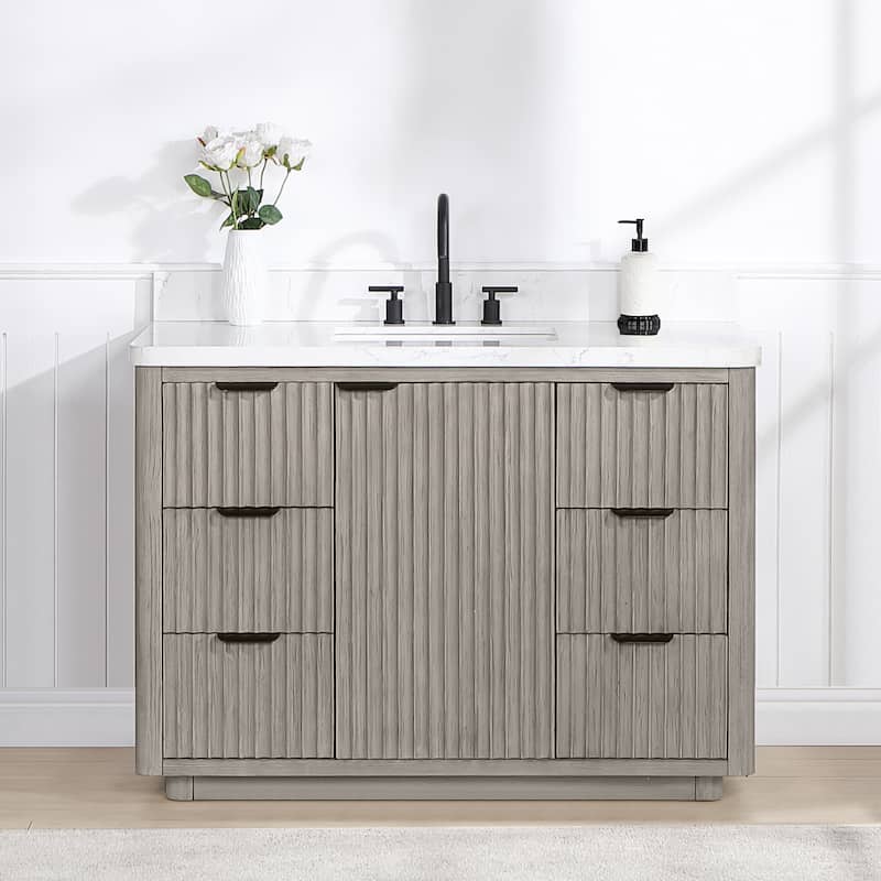 Cadiz Bath Vanity with Composite Stone Top without Mirror