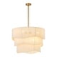 preview thumbnail 5 of 13, 27.5" 6-Light Modern Gold Boho Drum Fabric Chandelier Farmhouse Dining Room Ceiling Light
