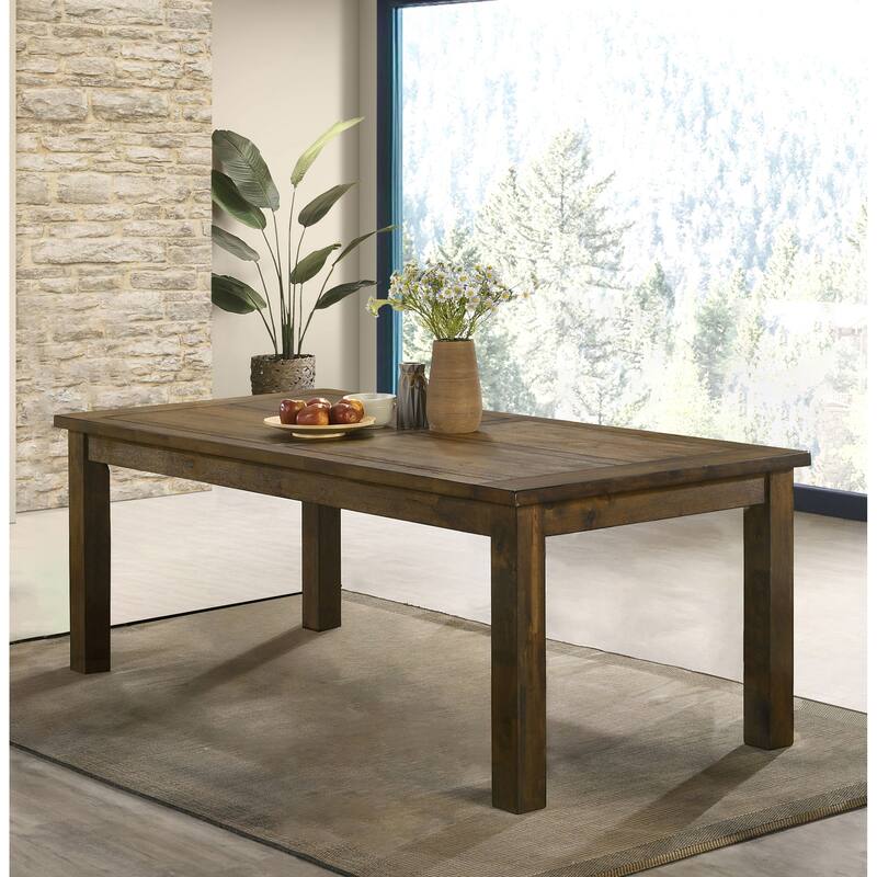 Guster Rustic Golden Brown Rectangular Dining Table