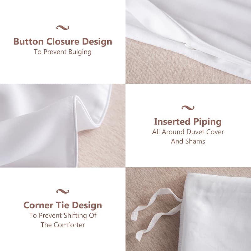 100% Tencel Cooling Duvet Cover Set, Silky Smooth & Breathable Lyocell