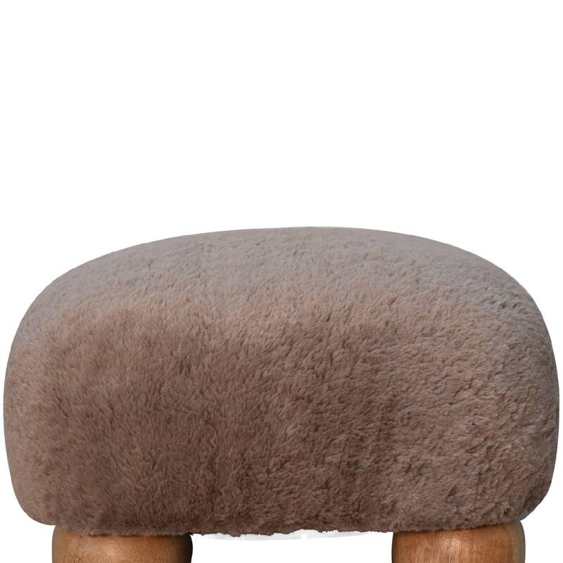 Stylish and Minimalist Faux Fur Footstool Easy to assemble