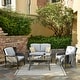 preview thumbnail 25 of 60, OVIOS 4-piece Water-Resistant Wicker Deep Seating Outdoor Sofa Set Gray