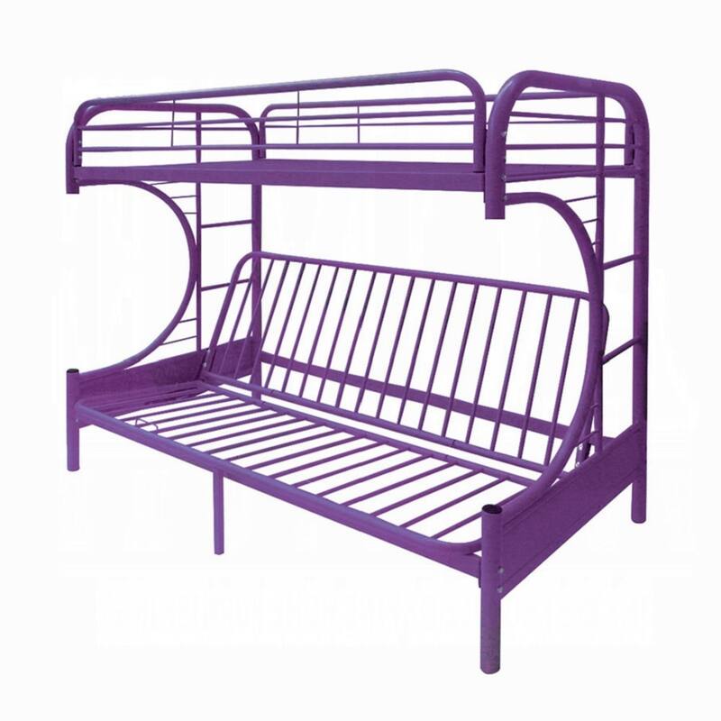 Metal Twin over Full Size Futon Bunk Bed, Purple