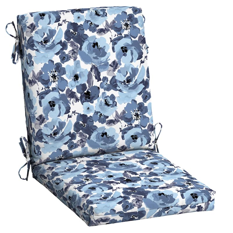 ARDEN Outdoor Dining Chair Cushion - 44 in L x 20 in W x 3.5 in H - Bue Garden Floral