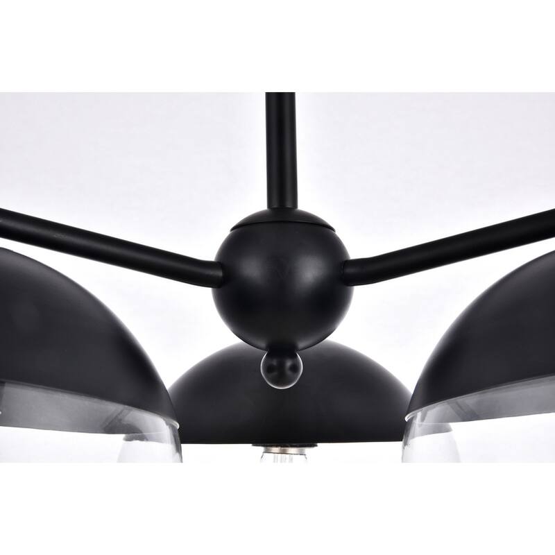 Clear Glass/ Metal 3-Light 21 inch Pendant