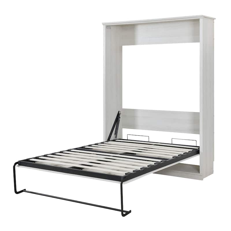 Space-Saving Modern Murphy Bed with Dual Piston Lift - Foldable Platform Bed Convertible Hidden Cabinet Design Cube Cabinet Bed
