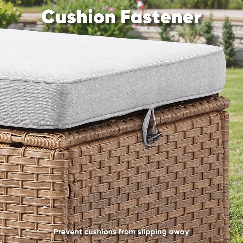 Pocassy 6 Pieces Outdoor 2-Seat Sofa Chairs Table Ottoman