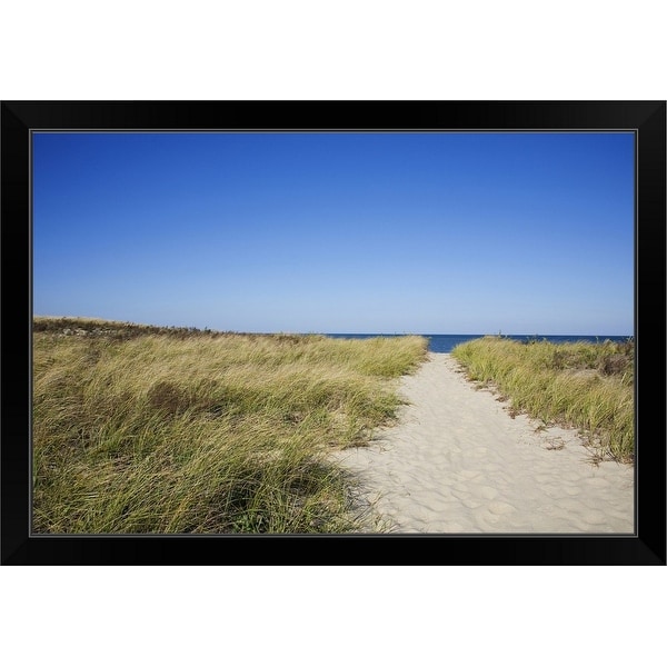 "Path to the beach" Black Framed Print