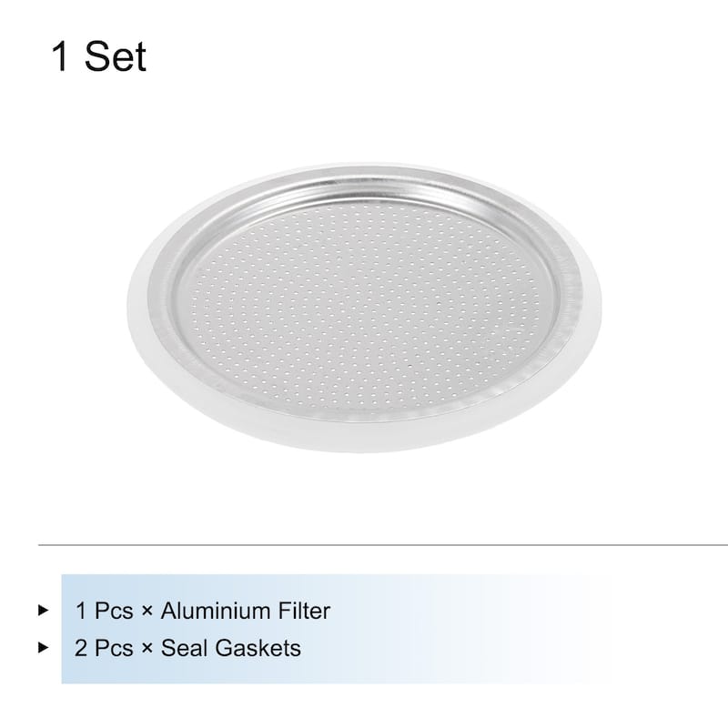 Aluminium Filter Replacement,81x71x4mm for 12-Cup Use Mocha Coffee Maker Pot - Silver