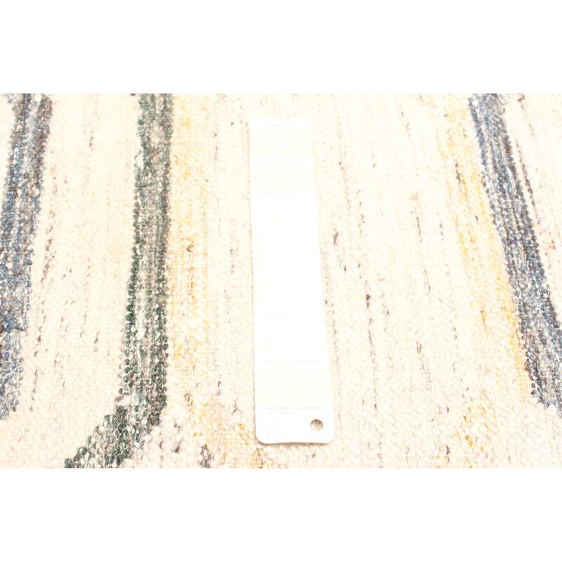 ECARPETGALLERY Flat-Weave Ankara FW Cream Wool Kilim - 5'2 x 7'9