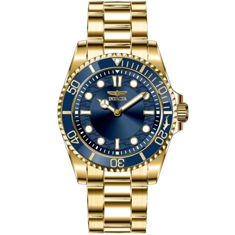 Invicta Men's 49699 Pro Diver Quartz PC20S Brass Dial Watch - Blue