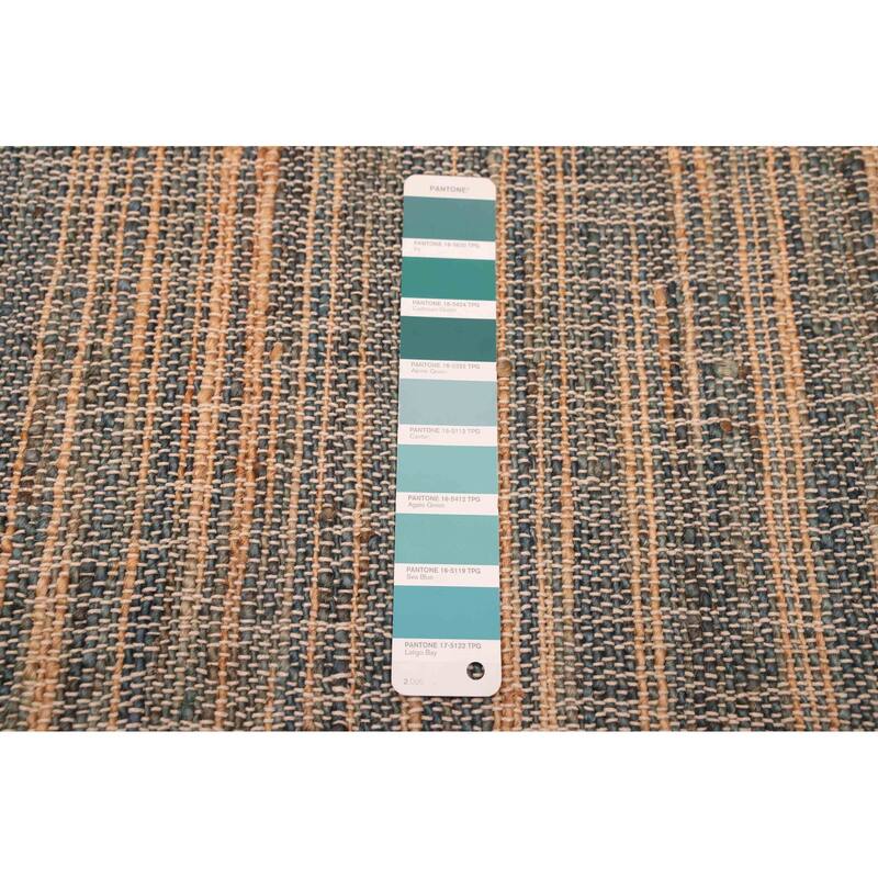ECARPETGALLERY Flat-Weave Palas Denizli Teal Jute Kilim - 5'6 x 7'2