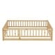 preview thumbnail 100 of 102, Montessori Floor Bed with Fence Guardrail and Removable Door Toddler Floor Wood Bed Frame for Kids Boys Girls Children's Room