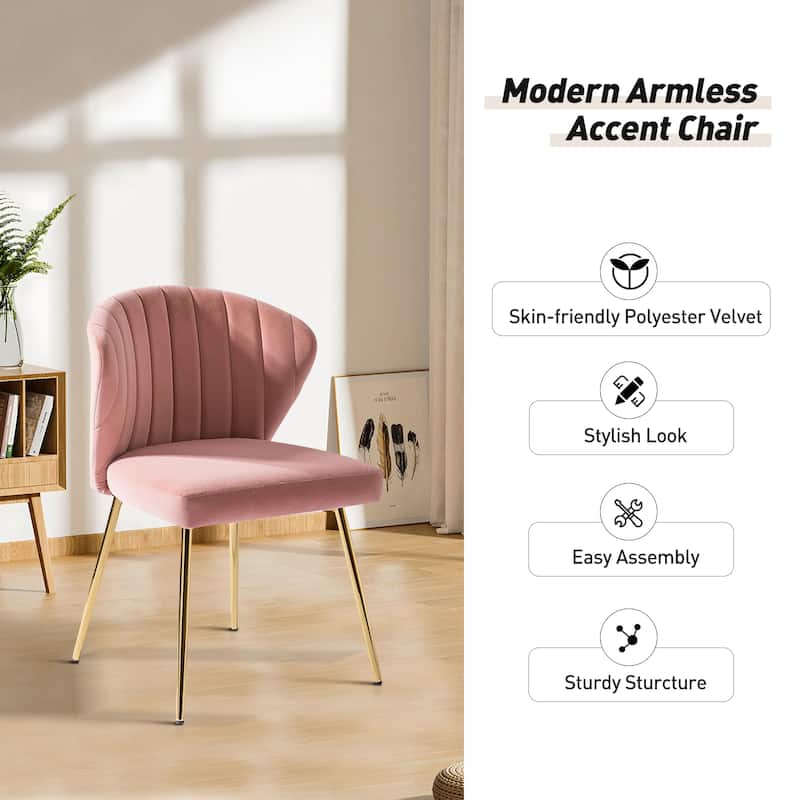 Barbara Side Chair with Metal Base Set of 4 by HULALA HOME