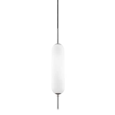Strick & Bolton Mosshart Steel/ Opal Glass Pendant Light