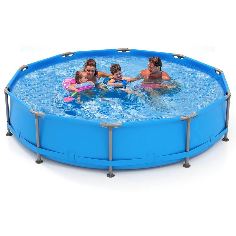 Costway 1617 Gal Outdoor Family Swimming Pool with Metal Frame - See Details