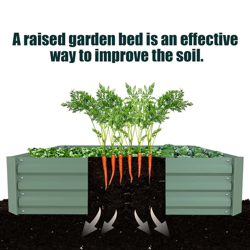 Aoodor Raised Garden Bed 4' x 2' x 1' for Patio Ourdoor Yard