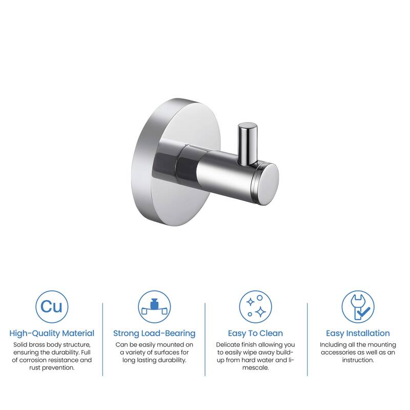 Circular Bathroom Towel & Robe Hook 2 Count