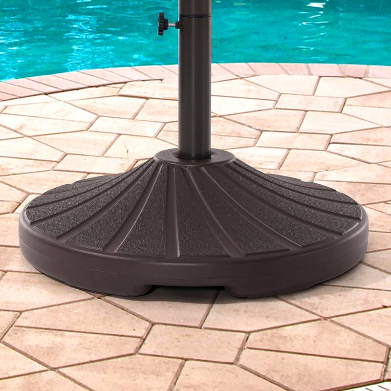 LIVOOSUN 57-90lbs Dark Brown HDPE Plastic Patio Market Umbrella Base