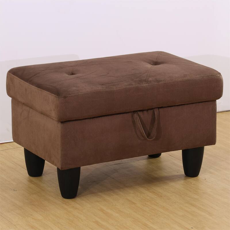 KISRAIS 28.5" Wide Upholstered Storage Ottoman