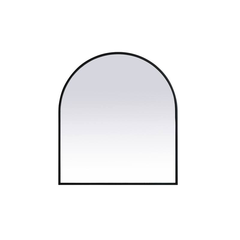 Indigo Home Metal Frame Arch Mirror 27x30 Inch - Black