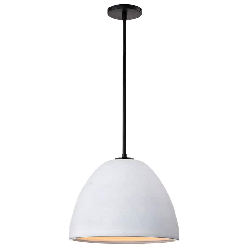Collins 14 Inch Pendant with White Ceramic - Matte Black