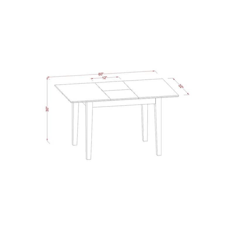 HomeStock 3-Pc Mahogany Finish Rectangular Solid Wood Top With Butterfly Leaf Dining Table Set