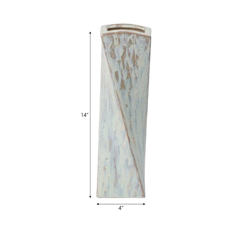 Stoneware Decorative Vase with Elegant Sculpted Design for Table Decor