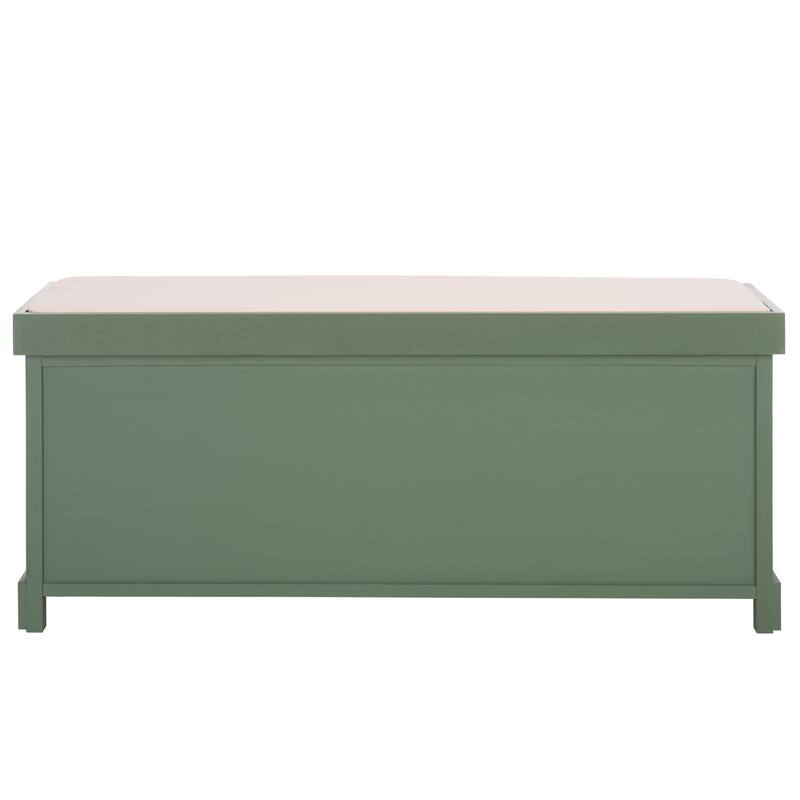 SAFAVIEH Eola Grey/ White Storage Bench - 47" x 16.1" x 19.9" - 47"W x 16"D x 20"H